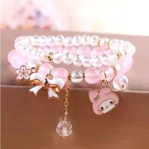SANRIO CHARACTER MY MELODY BEADED CHARM BRACELET